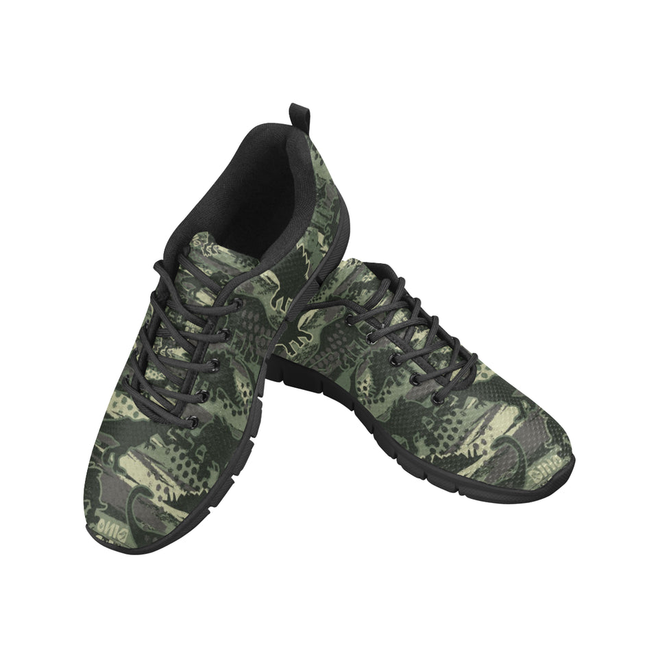 Dinosaur Camo Pattern Men's Sneakers Black