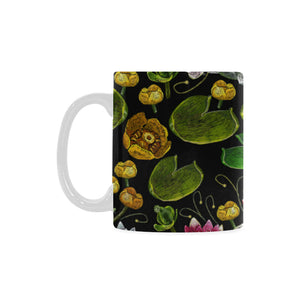 Lotus Waterlily Flower Pattern Background Classical White Mug (FulFilled In US)