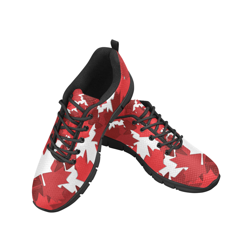 Canadian Maple Leaves Pattern Men's Sneakers Black