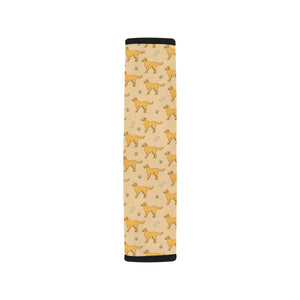 Golden Retriever Pattern Print Design 04 Car Seat Belt Cover