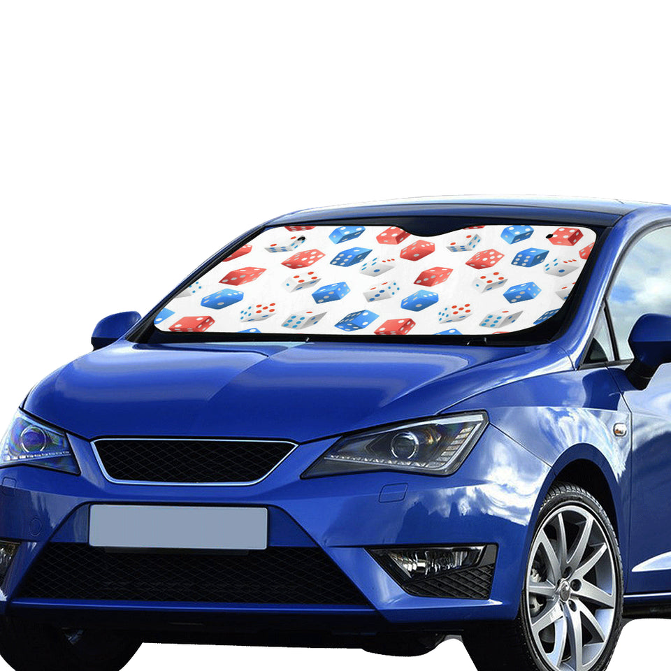 Dice Pattern Print Design 01 Car Sun Shade