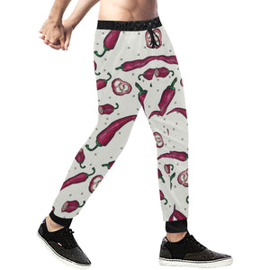 Red Chili Pattern background Unisex Casual Sweatpants