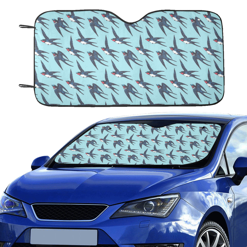 Swallow Pattern Print Design 01 Car Sun Shade