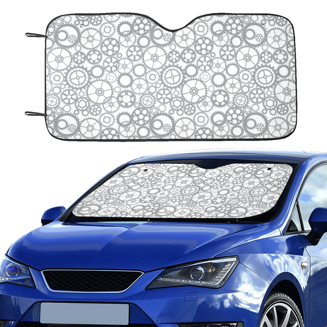 Gear Pattern Print Design 05 Car Sun Shade