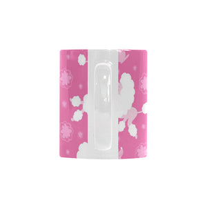 Poodle Pink Theme Pattern Classical White Mug (FulFilled In US)