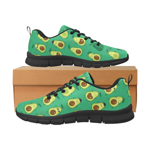 Cute Avocado Pattern Men's Sneakers Black