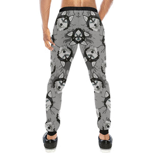 Siberian Husky Pattern Theme Unisex Casual Sweatpants