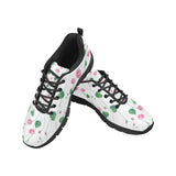 Pink Lotus Waterlily Flower Pattern Men's Sneakers Black