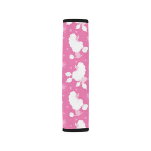 Poodle Pink Theme Pattern Car Seat Belt Cover