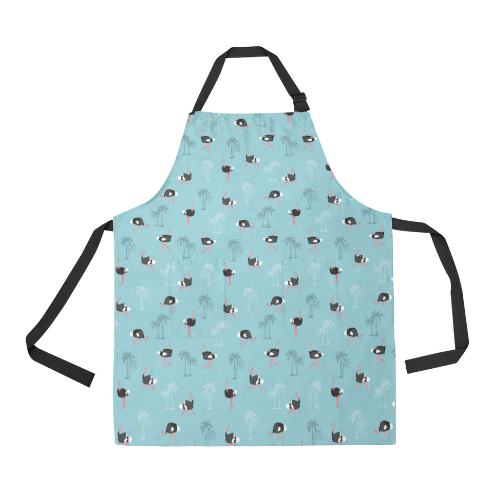 Ostrich Pattern Print Design 05 Adjustable Apron