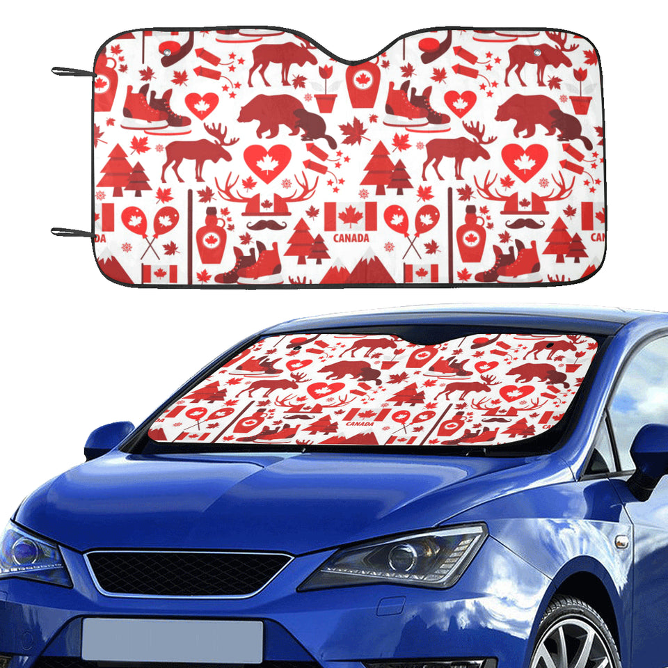 Canada Pattern Print Design 04 Car Sun Shade