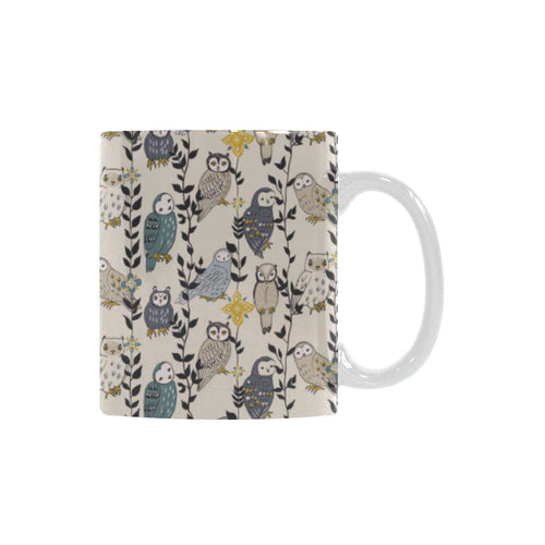 Owl Pattern Background Classical White Mug (FulFilled In US)