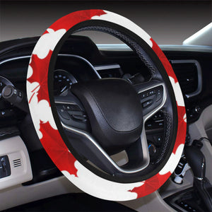 Red Maple Leaves Pattern Car Steering Wheel Cover