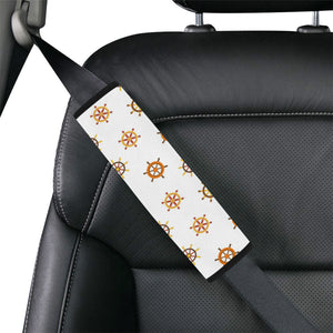 Nautical Steering Wheel Rudder Wooden Pattern Car Seat Belt Cover