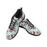 Cup Cake Heart Pattern Men's Sneakers Black