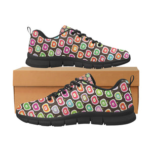 Colorful Apple Pattern Men's Sneakers Black