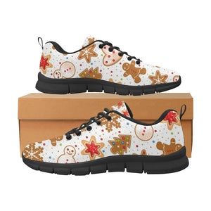 Christmas Cookie Pattern Men's Sneakers Black