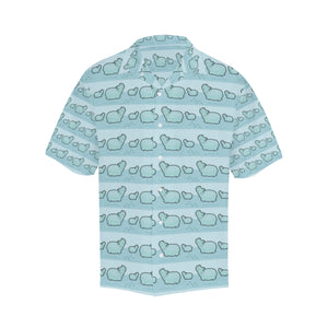 Hippopotamus Pattern Print Design 02 Men's All Over Print Hawaiian Shirt (Model T58)