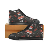 Sushi Theme Pattern Men's High Top Canvas Shoes Black