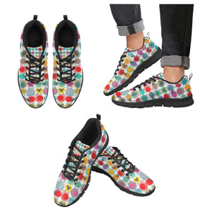 Colorful Sheep Pattern Men's Sneakers Black