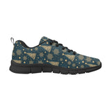 Gold Snowflake Chirstmas Pattern Men's Sneakers Black