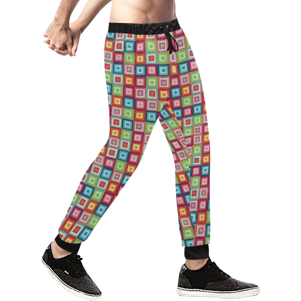 Rainbow Rectancular Pattern Unisex Casual Sweatpants