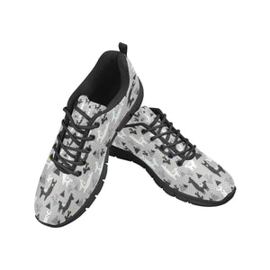 Black and White Llama Pattern Men's Sneakers Black