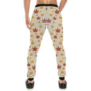 Red and Orange Maple Leaves Pattern Unisex Casual Sweatpants