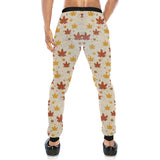 Red and Orange Maple Leaves Pattern Unisex Casual Sweatpants