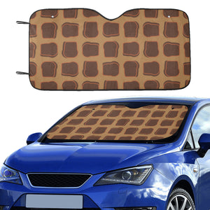 Bread Toast Pattern Print Design 04 Car Sun Shade