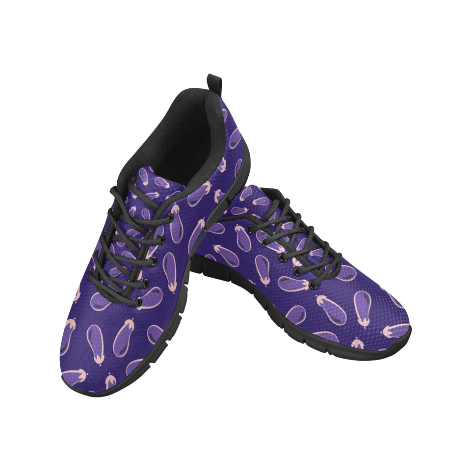 Eggplant Pattern Print Design 02 Women's Sneakers Black