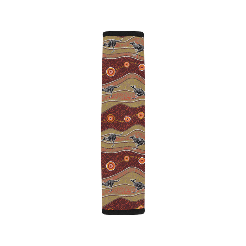 Kangaroo Aboriginal Pattern Car Seat Belt Cover