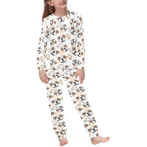 English Bulldog Pattern Print Design 01 Kids' Boys' Girls' All Over Print Pajama Set