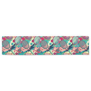 Tennis Pattern Print Design 01 Table Runner