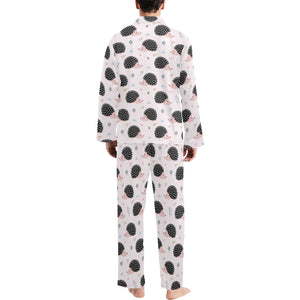 Hedgehog Pattern Print Design 04 Men's Long Pajama Set