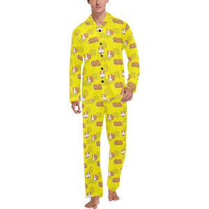 Guinea Pig Pattern Print Design 04 Men's Long Pajama Set