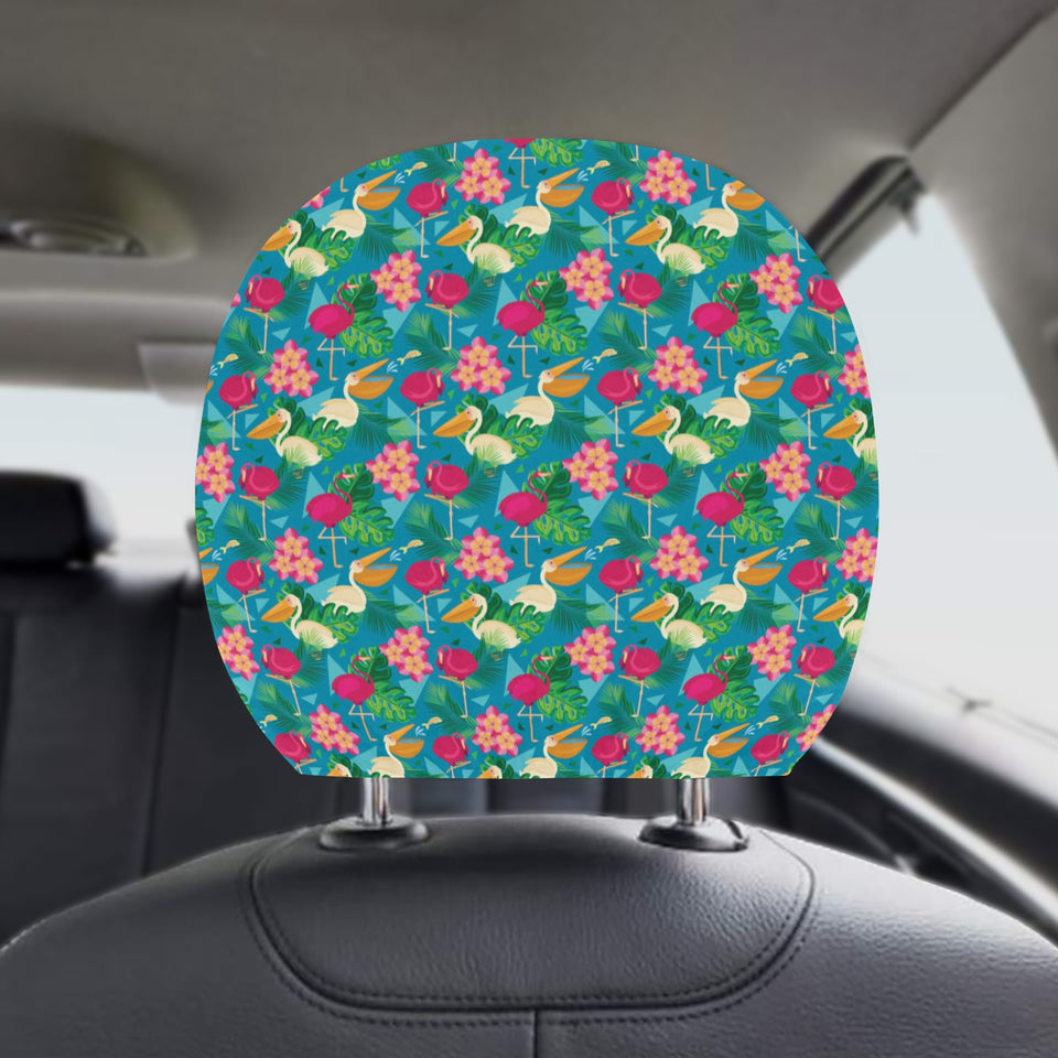 Pelican Pattern Print Design 03 Car Headrest Cover