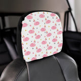 Pink Swan Pattern Car Headrest Cover