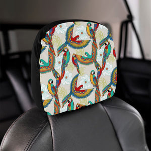 Parrot Flower Pattern Car Headrest Cover