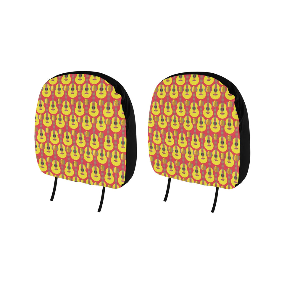 Classic Guitar Theme Pattern Car Headrest Cover