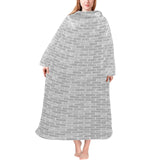 Brick Printed Pattern Print Design 01 Blanket Robe with Sleeves