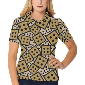 Dice Pattern Print Design 02 Women's All Over Print Polo Shirt