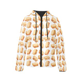 Sandwich Pattern Print Design 01 Women's Padded Hooded Jacket