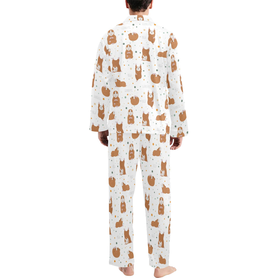 Guinea Pig Pattern Print Design 01 Men's Long Pajama Set