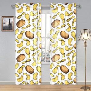 Potato Chips Pattern Print Design 01 Gauze Curtain