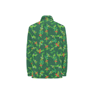 Green Peas Pattern Print Design 05 Women's Long Sleeve Polo Shirt