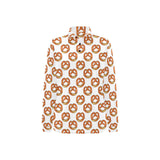 Pretzels Pattern Print Design 03 Women's Long Sleeve Polo Shirt