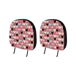 Chihuahua Heart Pink Pattern Car Headrest Cover