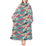 Tennis Pattern Print Design 01 Blanket Robe with Sleeves