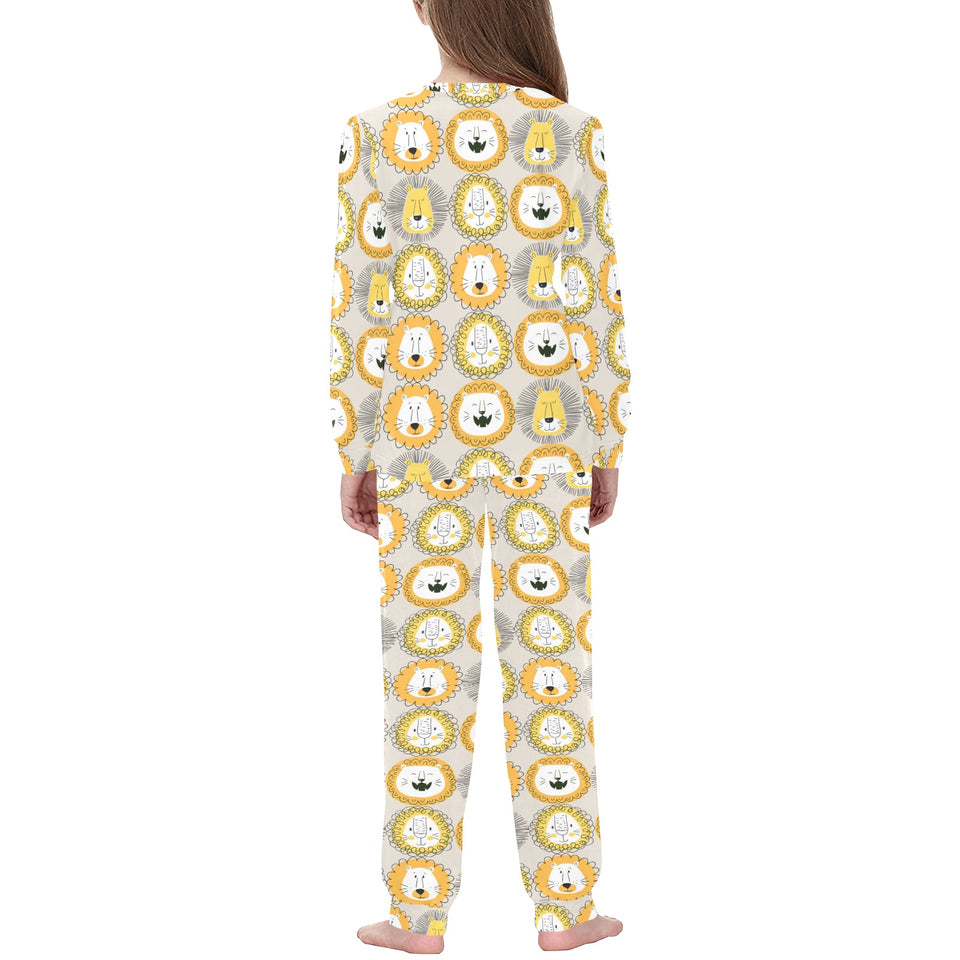 Lion Pattern Print Design 04 Kids' Boys' Girls' All Over Print Pajama Set